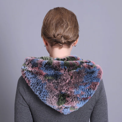 Rex Fur Hat Scarf Integrated Hat Scarf Dual-purpose