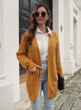 Loose Knit Cardigan Pocket Sweater