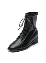 Retro Thick Lace-up Leather Boots