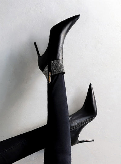 Shining Rhinestone Thin Pointed Toes Boots