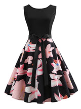 V-neck Printed Sleeveless Dress