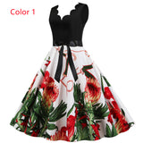 Sleeveless V-neck Burnt Print Dress