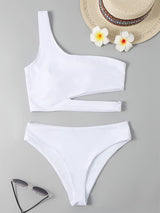 Women One-shoulder Split Bikini