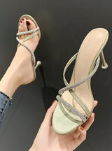 Round-headed Rhinestone Sandals