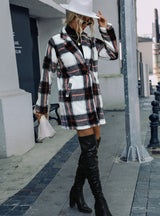 Cardigan V-neck Lapel Mink Woolen Coat