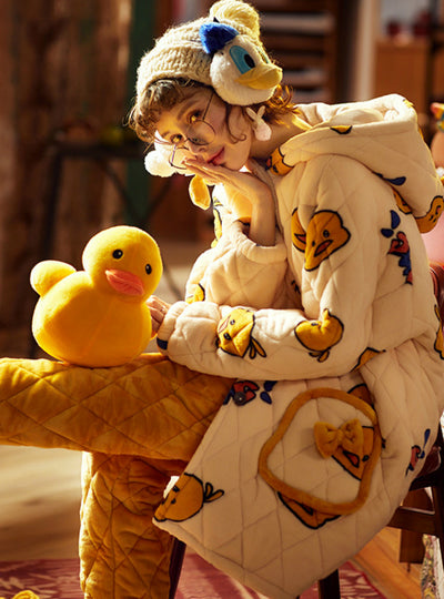 Three-layer Quilted Jacket Thickened Warm Coral Fleece