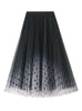 High Waist Gradient Wave Point Skirt