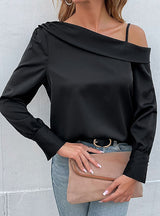Irregular Black Long Sleeve Shirt