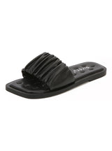 Square Pleated Flat-soled Slippers