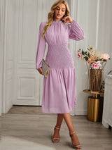 Solid Color Split Casual Dress