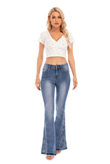 Casual Wide-leg Flared Trousers Jeans