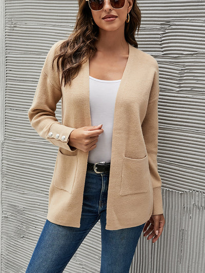 Button Sweater Pocket Cardigan Coat