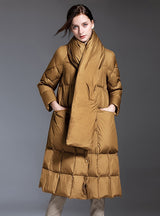 Small Necktie Scarf Down Jacket