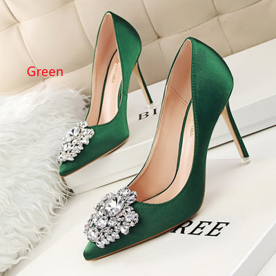 Shiny Rhinestone Stiletto High Heel Shoes