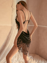 Sexy Ice Silk Backless Nightdress