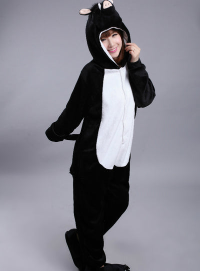 Cartoon Animal Conjoined Pajamas Zodiac Pig Flannel