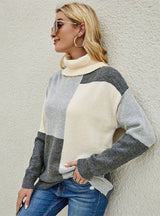 Collar Color Matching Sweater Pullover