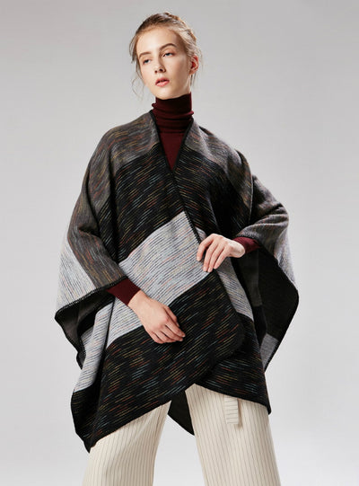 Rainbow Wide Dual-Purpose Shawl Warm Cashmere 