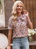 Small Floral Chiffon Short Sleeve Shirt