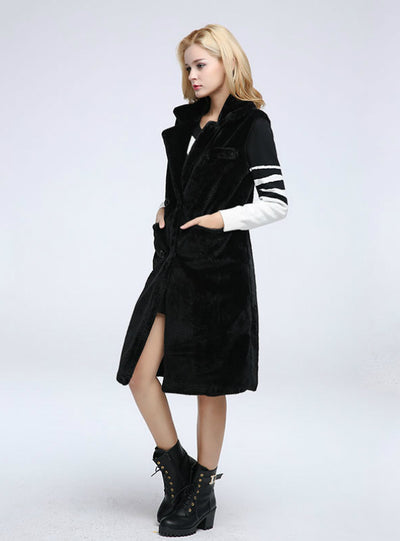 Sheep Shearling Coat Suit Lapel Wool Fur Waistcoat