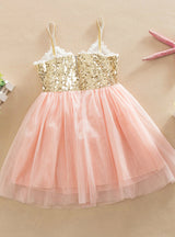 Tulle Ball Sleeveless Dresses Sequins Princess Children