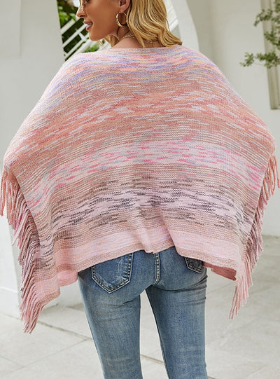 Sweater Fringe Coat Shawl Cloak