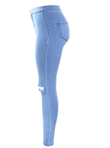 Knees Distressed Skinny Denim Jean Pants Jeans Woman