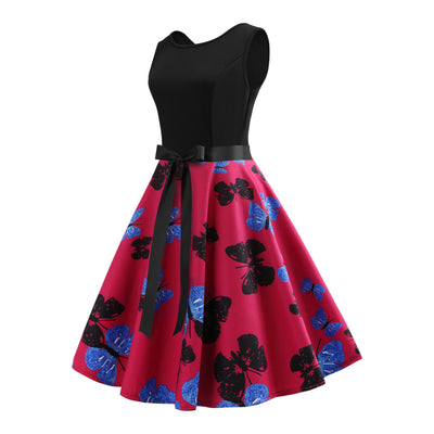 Butterfly Print Sleeveless Dress