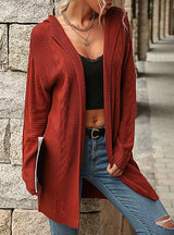 Women Hooded Sweater Cardigan Coat