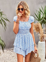 Square Neck Printed Jumpsuit