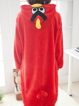 Flannel Red Bird Siamese Pajama Woman