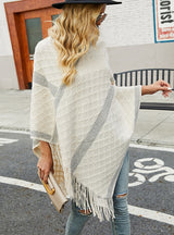 Women's Cape Fur Collar Tassel Coat