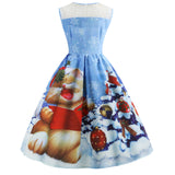 Sleeveless Christmas Print Slim skirt