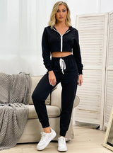 Zipper Leisure Sports Two-piece Suit