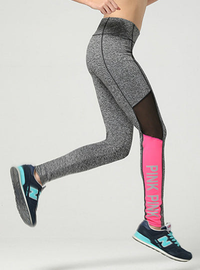 Leggings Push Up Bodybuilding Pants Letter Pink