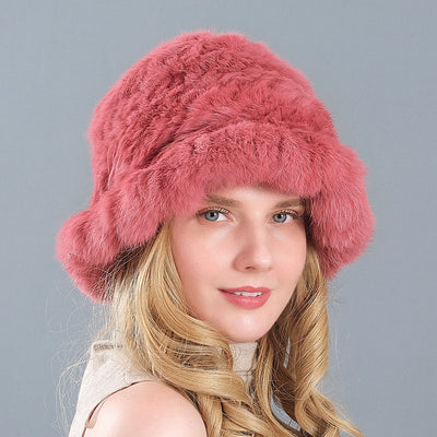 Rabbit Fur Hat Ear Protection Fisherman Hat