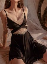 Sexy Ice Silk Housewear Pearl Nightdress