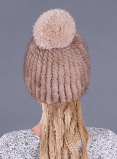 Mink Wool Woven Thickened Warm Ear Mink Hat
