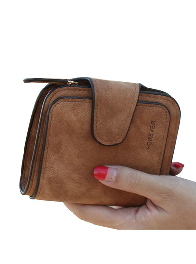 Zipper Short Clutch Wallet Solid Letter Small 