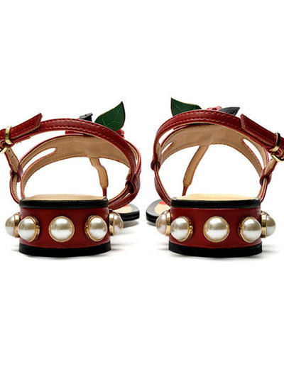 Sandals Flip Flop Cherry 2018 Peal Heel Woman Summer