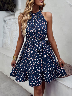 Halter Polka-dot Casual Dress