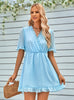 Casual V-neck Short Sleeve Ball Dress