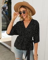 Women Point Print Blouse Shirt
