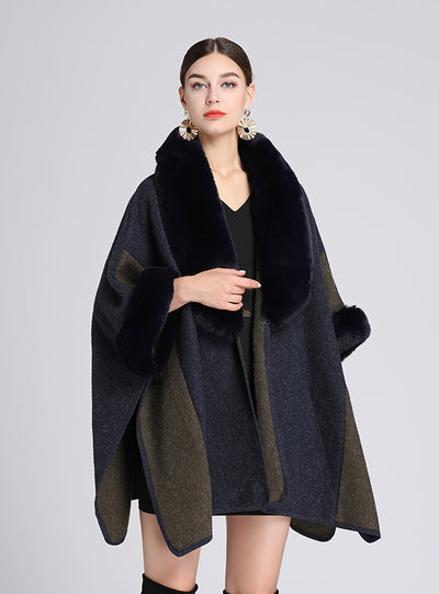 Cape Size Loose Woolen Coat Cardigan Woman