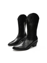 Retro Side Zipper Center Tube Pointed Rider Boots