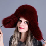 Fox Fur Warm Ladies Hat Winter