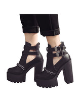 Ankle Boots For Women High Heels Casual Cut-outs 