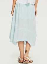 Slim Fit Elastic Waist Tea-Length Skirt Irregular Skirt