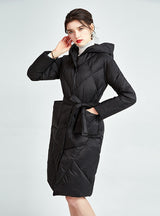 Slim-fit Long Hooded White Duck Down Light Down