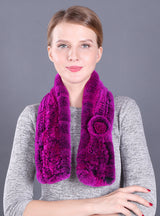 Women Warm Wool Rex Fur Scarf Neck Girl Winter